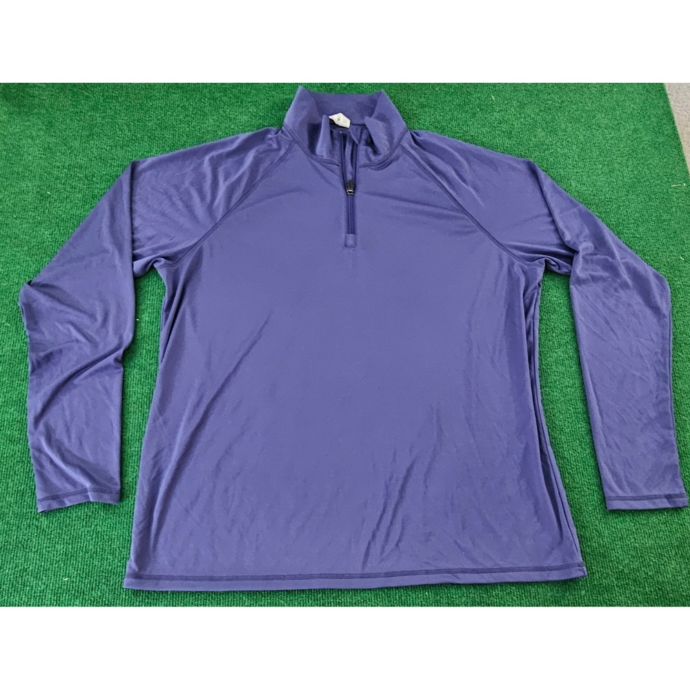 ALL SPORT Purple Long‎ Sleeve 1/4 Zip Pullover Athletic Shirt Top XL